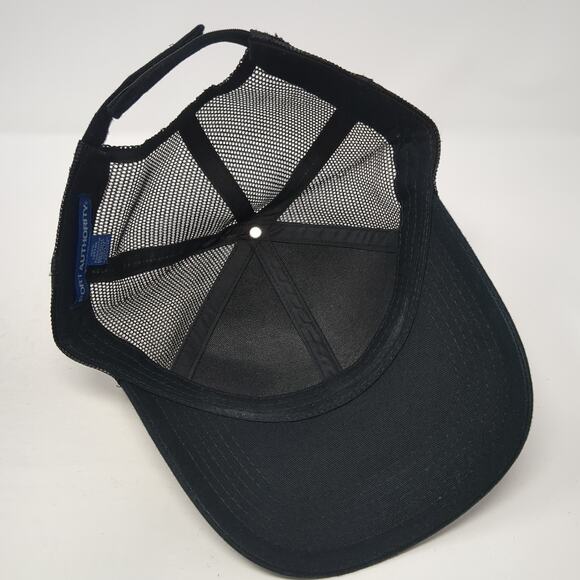 Port Authority Strapback Trucker Hat Black One Size Adjustable Mesh Back Cotton - Picture 7 of 9